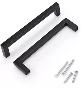 KNOBWELL Black Stainless Steel Kitchen Cabinet Handles Drawer Cupboard Pulls - Picture 1 of 6