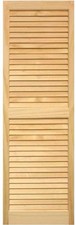 Pinecroft Louvered Shutters Pair 15 in. x 51 in. Paintable Unfinished Pine