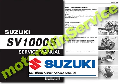 Suzuki SV1000 Workshop Manual 2003 2004 2005 2006 2007 Service Manual SHOP S USB - Image 1 of 2
