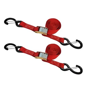 2 Pack 1" x 6' Cam Buckle Tie Down Strap w/ S Hook For Boat Motorcycle Bike - Picture 1 of 8