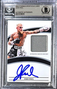 Jake Paul Signed 2023 Fiterman Sports Exclusive Match Used Mat Card Beckett