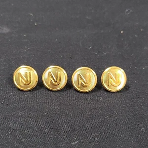 4 Obsolete New Jersey NJ Transit Small Brass Uniform Train Bus Button Pin NOS - Picture 1 of 3