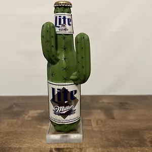 Miller Lite Birra 8" Oasis Alta Vita Cactus Rubinetto Manico Manopola Tapper Vintage Wear - Foto 1 di 13