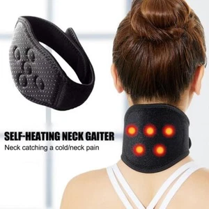  Self-heating Neck Gaiter Support Brace Collar Pain Heat Pad B1X0 Relief H59C - Picture 1 of 15