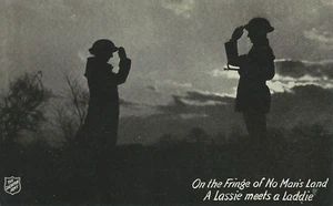 Postkarte 1. Weltkrieg. Heilsarmee Ad. "Am Rande des Niemandslandes." UNP. MIL003 - Bild 1 von 2