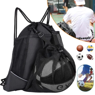 Kordelzug Fußball Taschen Basketball Bag Drawstring Rucksack Turnbeutel Tasche - Bild 1 von 4