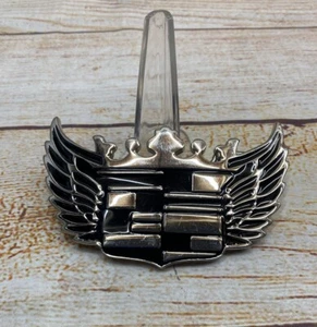 Vintage Cadillac Logo Inspired Belt Buckle Chrome Wings - Picture 1 of 3