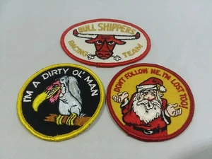 LOT OF 3 Embroidered Patches Bull Shippers Don't Follow me I'm Lost too Dirty Ol - Picture 1 of 6