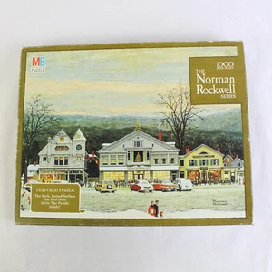 Milton Bradley Norman Rockwell Series Main Street Stockbridge 1000 PC Puzzle - Picture 1 of 5