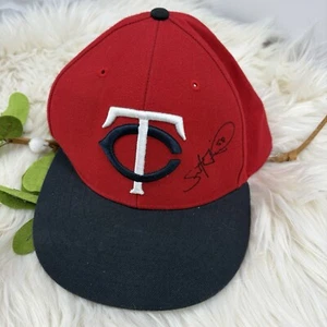 Sombrero de gemelos firmado Scott Diamond #58 rojo/azul bordado a presión talla única - Imagen 1 de 9