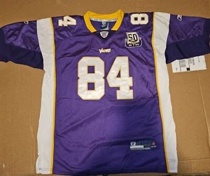 Original Vintage Reebok Randy Moss Vikings 50th Patch NFL Jersey With Tags - Picture 1 of 9