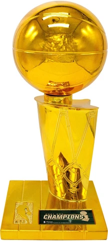Bucks UnSigned 2021 Finals Champ 12" Rep Larry O'Brien Trophy w/Plate Cover
