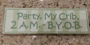 Green Striped Babys Nursery 5x16 Sign! - Picture 1 of 5