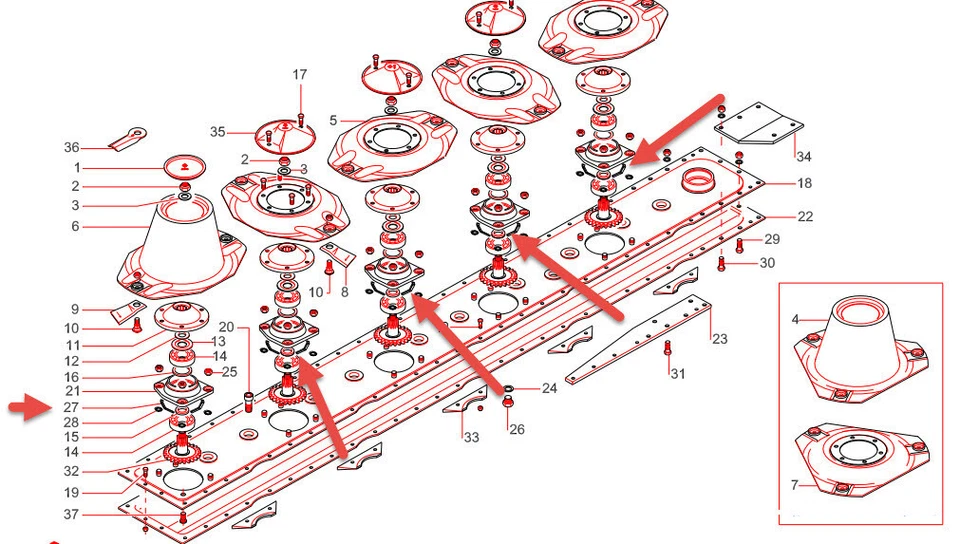 Code 46526 Sealing Ring for Gribaldi Salvia DM Series Disc Mowers  - Image 1 of 1
