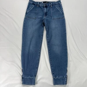 Kut From The Kloth Womens 10 Chris High Rise Joggers Denim Blue Jeans Zip Ankle - Picture 1 of 11