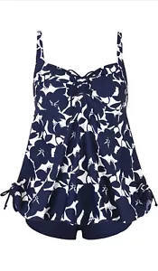 Septangle Women Size 22 Bathing Suit Paisley Print 2Pc Swimsuit Tankini - Picture 1 of 7