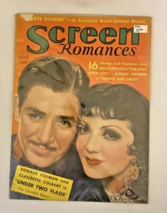 Screen Romances Magazine June 1936 Claudette Colbert Ronald Colman Picturegoer - Picture 1 of 3