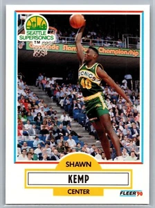 Tarjeta de novato Fleer Basketball Shawn Kemp 1990-91 #178 casi nueva-como nueva - Imagen 1 de 2