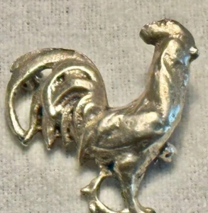 Cock Rooster Sterling silver Brooch Hat Pin High Quality Vtg TX59 - Picture 1 of 5