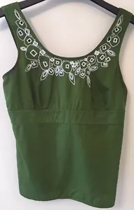ANN TAYLOR LOFT TOP SMANICATO VERDE DONNA REGULAR TAGLIA 8 - Foto 1 di 1