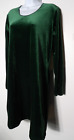 Sostanza Contemporary Aparel Large Velour Dress Dark Green Long Sleeve Pullover