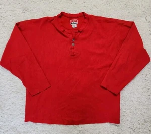 Vintage Marlboro Hemd Herren XL Rot Henley Gerippt Langarm Distressed - Bild 1 von 12