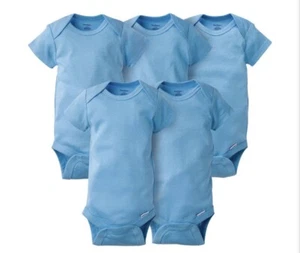 Paquete de 5 algodón azul Gerber para bebés niños 6-9 meses - Imagen 1 de 3
