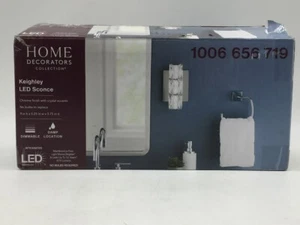 Keighley Integrated LED Chrome and Crystal Indoor Wall Sconce Light Fixture - Picture 1 of 10