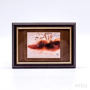Vintage Watercolour Art Print with Wood Frame & Glass Insert Signed Bartz - Picture 1 of 7