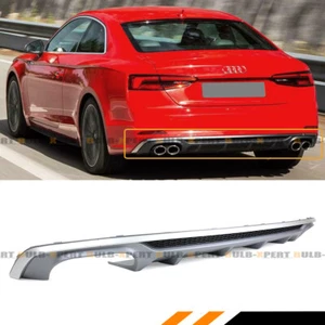 FOR 18-19 AUDI A5 SLINE COUPE SPORTBACK S5 STYLE SHARK FIN REAR BUMPER DIFFUSER - Picture 1 of 5