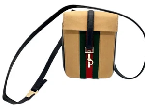 Bolso Gucci Ophidia Mini Bolso de Hombro Rojo Verde Bolso de Mano Cuero Marrón Pequeño - Imagen 1 de 10