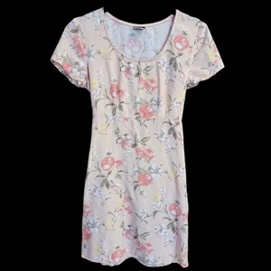 VTG 90s Floral Dress Womens Sz S Peach Orange A Line Mini Soft Grunge Retro - Picture 1 of 7