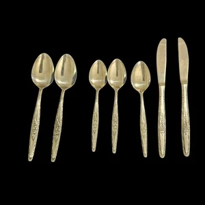 Vintage Stainless Flatware Japan Rose Pattern 7 Piece Mixed Lot Spoons Knives - Picture 1 of 3