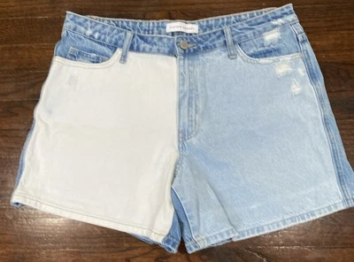 Pantalones Cortos de Denim Flying Monkey Dos Tonos Bloques de Color Para Mujer Talla 31 Envejecidos Foto 1 de 4