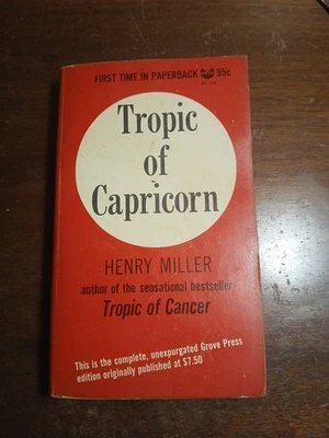 Tropic of Capricorn Henry Miller, 1961 9th Printing Grove Press Vintage PB Book - Image 1 of 4