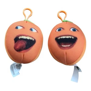 SET OF 2 - Annoying Orange 3" Talking Plush Clip-On Figure Doll Keychain Tested - Picture 1 of 9