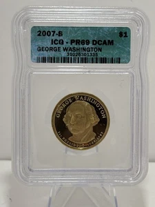 Dólar presidencial George Washington 2007-S - ICG PR69 DCAM - escaso #SLH439 - Imagen 1 de 4