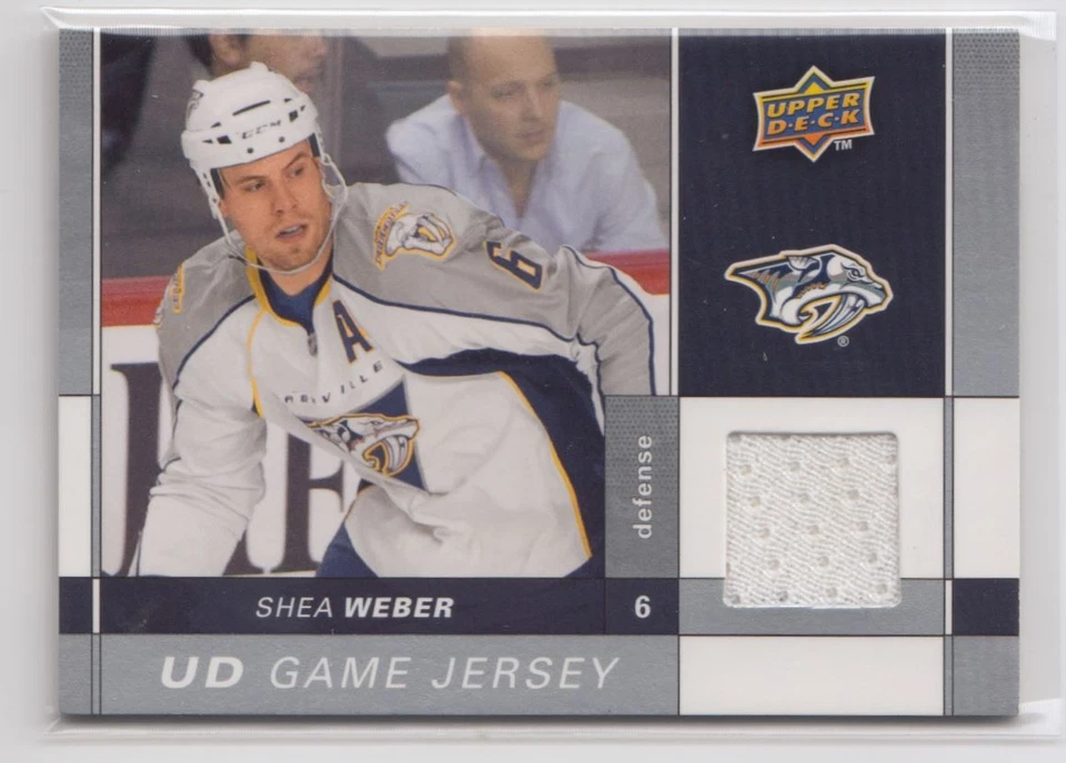 2009-10 Upper Deck Game Jerseys Shea Weber Nashville Predators #GJ-SW - Image 1 of 2