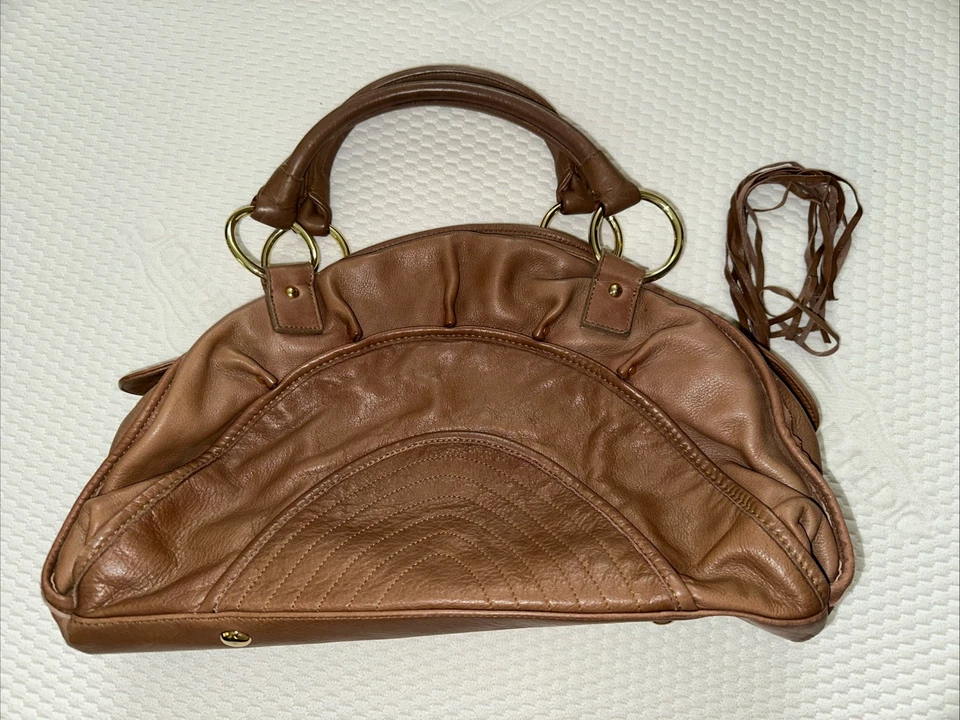 Bulga Medium Brown Half Dome Leather Tote Bag - Image 1 of 4