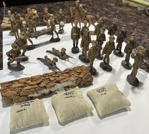 Lote de 25 figuras de juguetes de soldado Doughboys del ejército de Estados Unidos de Elastolin Lineol Alemania Primera Guerra Mundial - Imagen 1 de 7