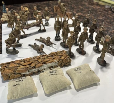 Lote de 25 figuras de juguetes de soldado Doughboys del ejército de Estados Unidos de Elastolin Lineol Alemania Primera Guerra Mundial Foto 1 de 4