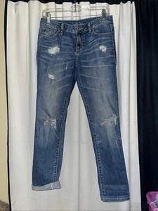 Victoria's Secret London Jeans Denim Distressed Women SZ 6 Blue VTG Straight Y2K - Picture 1 of 2