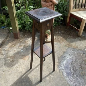 Arts and Crafts Solid Wood Mahogany 2 Tier Plant Stand Jardiniere Pit Stand - Picture 1 of 9