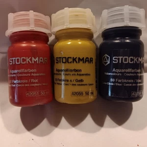 Stockmar Aquarellfarben Set - enthält Karminrot, Zitronengelb, Blau 50 ml - Bild 1 von 6