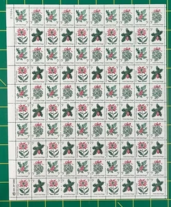 US 1254-1257a MNH Sheet 5 Cent Christmas Flowers ZAYIX 0825L1552 - Picture 1 of 3