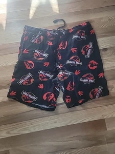 Jurassic Park Pattern Mens XL Pajama Shorts #2335 - Picture 1 of 4