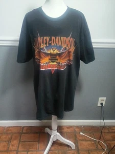 Vintage Harley-Davidson Herren L Hemd 100% Baumwolle Schwarz Live to Ride Perrysburg OH - Bild 1 von 2