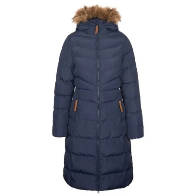 Trespass Audrey Long Hooded Womens Ladies Waterproof Parka Coat Padded Jacket - Image 1 of 2