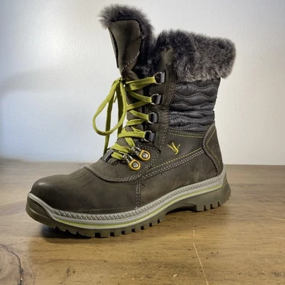 Santana Canada Maldine 2 Winter Boots US 7 Womens Fur Trim Brown Lace-Up Boot - Image 1 of 4