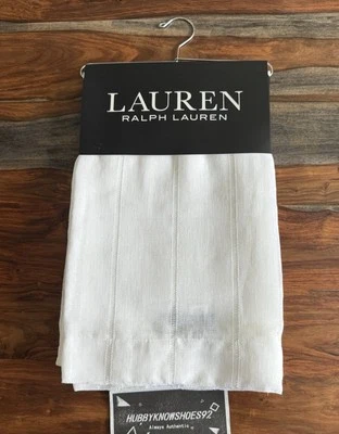 Juego de 2 cortinas transparentes Ralph Lauren Hamilton paneles de ventana blancos 54x 84 Foto 1 de 4